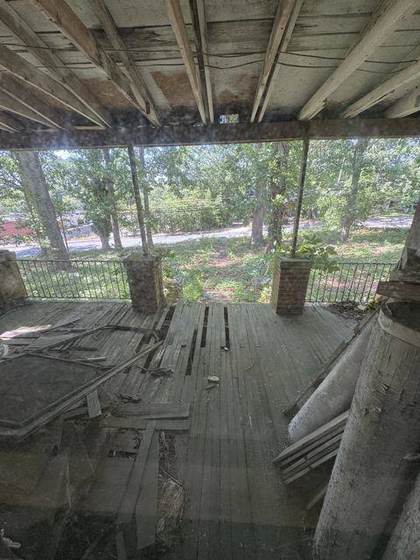 The porch before, open and unsafe