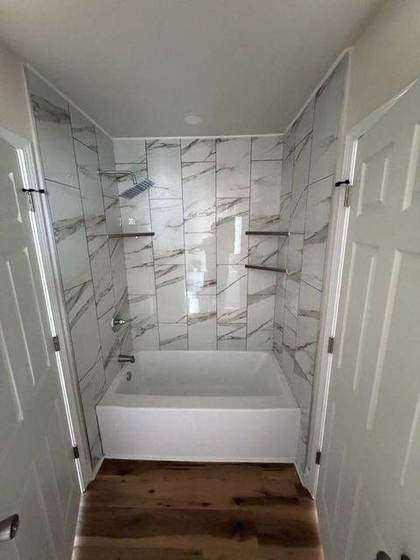 Tub and shower with tile surround