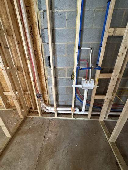 Plumbing and electrical rough-in