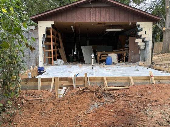 Slab prepared with new lines in place