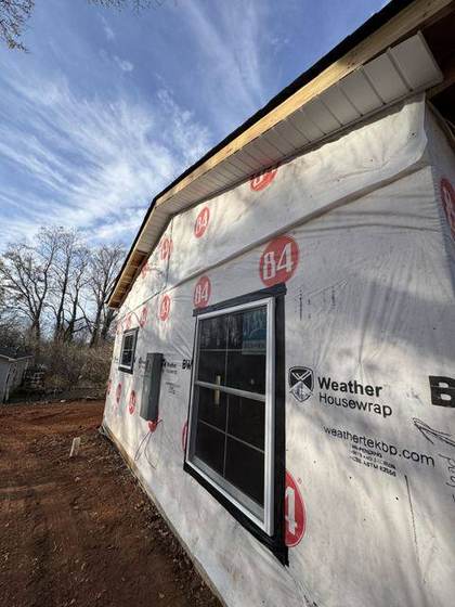 House wrap and new windows