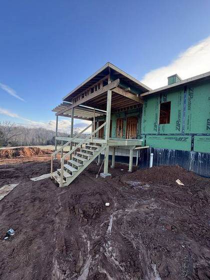 Rear deck framing