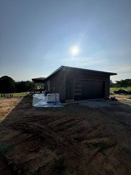 Garage with door installed
