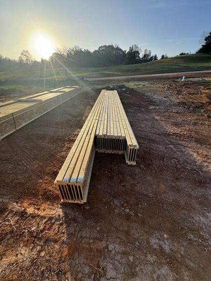 Engineered I-joists delivered for the floor system