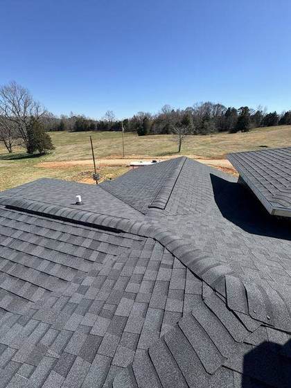 Roof valleys and ridge from above