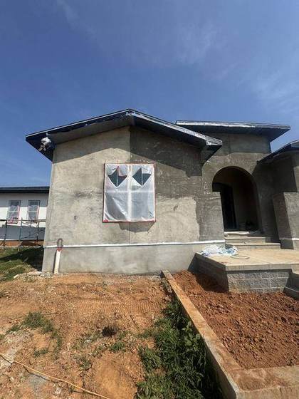 Scratch coat on the front elevation