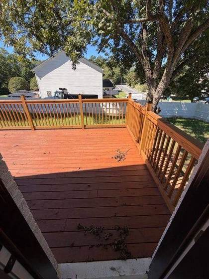 Deck railing and yard