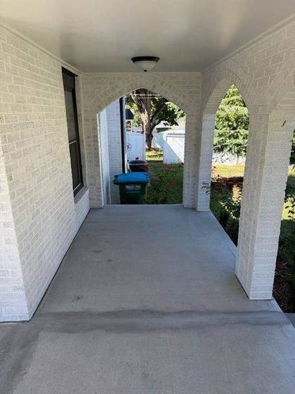 View through the porch arches
