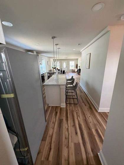 Refrigerator wall and pendant lights