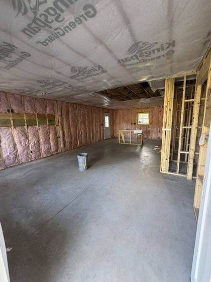 Interior framing with insulation