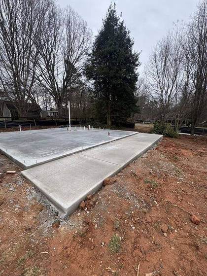 Slab from the corner showing the porch step