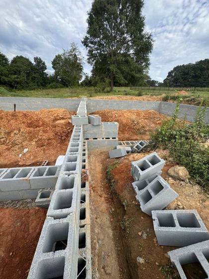 Block walls and piers from above