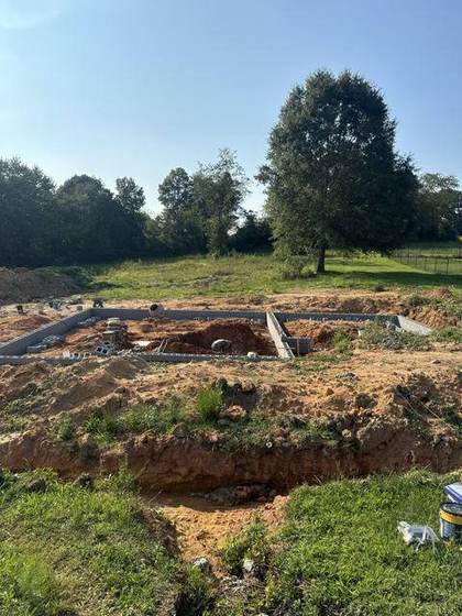 Footings poured around the footprint
