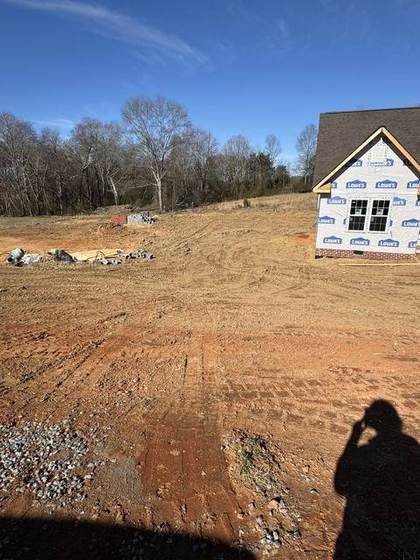 Framed home from across the lot